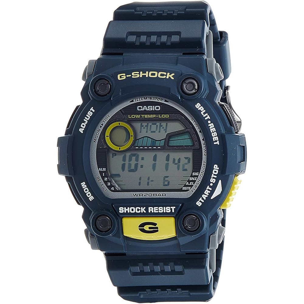Мужские часы Casio G-Shock G-7900-2 Сине-серые с желтым Водонепроницаемые Ударопрочные Цифровые часы