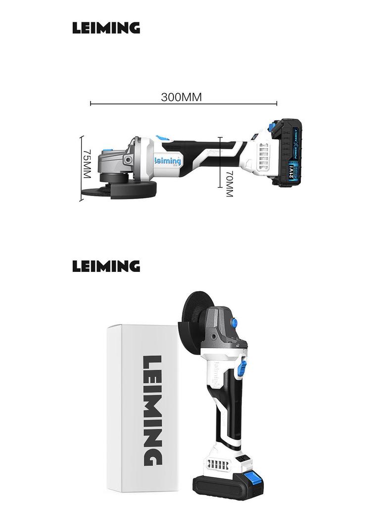 Беспроводная угловая шлифовальная машина Leiming LS780 без щеток с литиевой батареей для резки, шлифовки и полировки