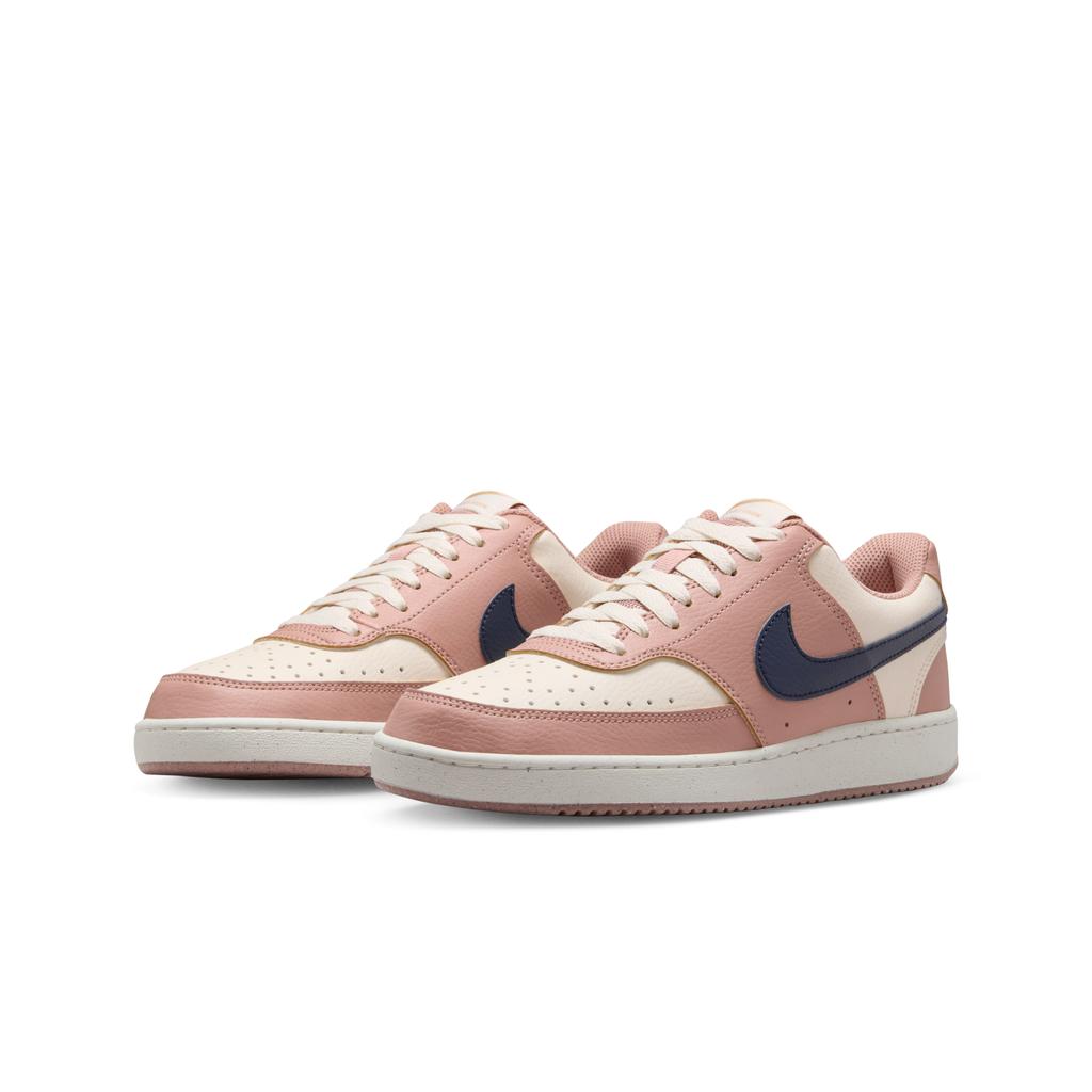 Nike Court Vision Low Next Nature Particle Pink Midnight Navy Women Sneakers Pale-Ivory Metallic-Gold DH3158-606
