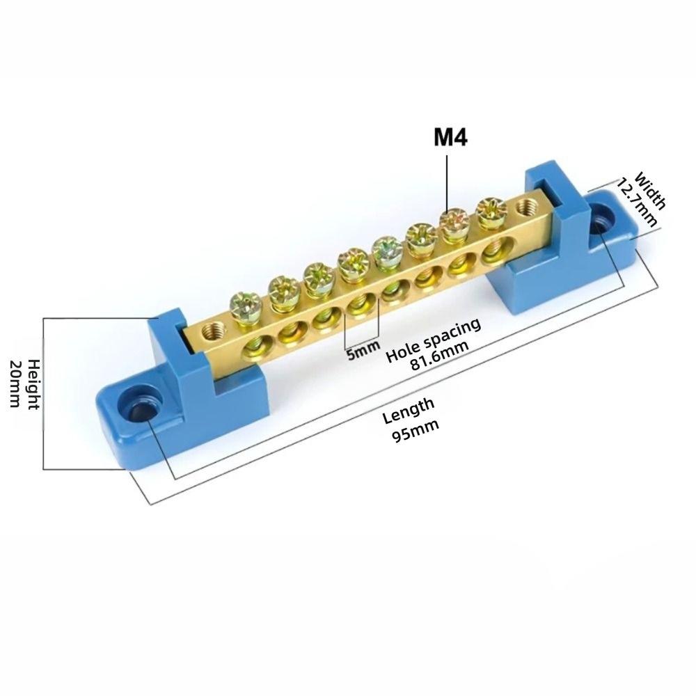 4/6/8/10/12 Отверстий Медная Заземляющая Шина Тип Высокий Мостик Нулевая Заземляющая Проводка Соединение Распределительная Коробка