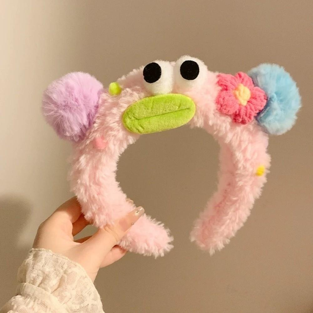 Colorful and Vibrant Big Eyes Plush Headband Hair Accessories Girls Cartoon Hairband Daily