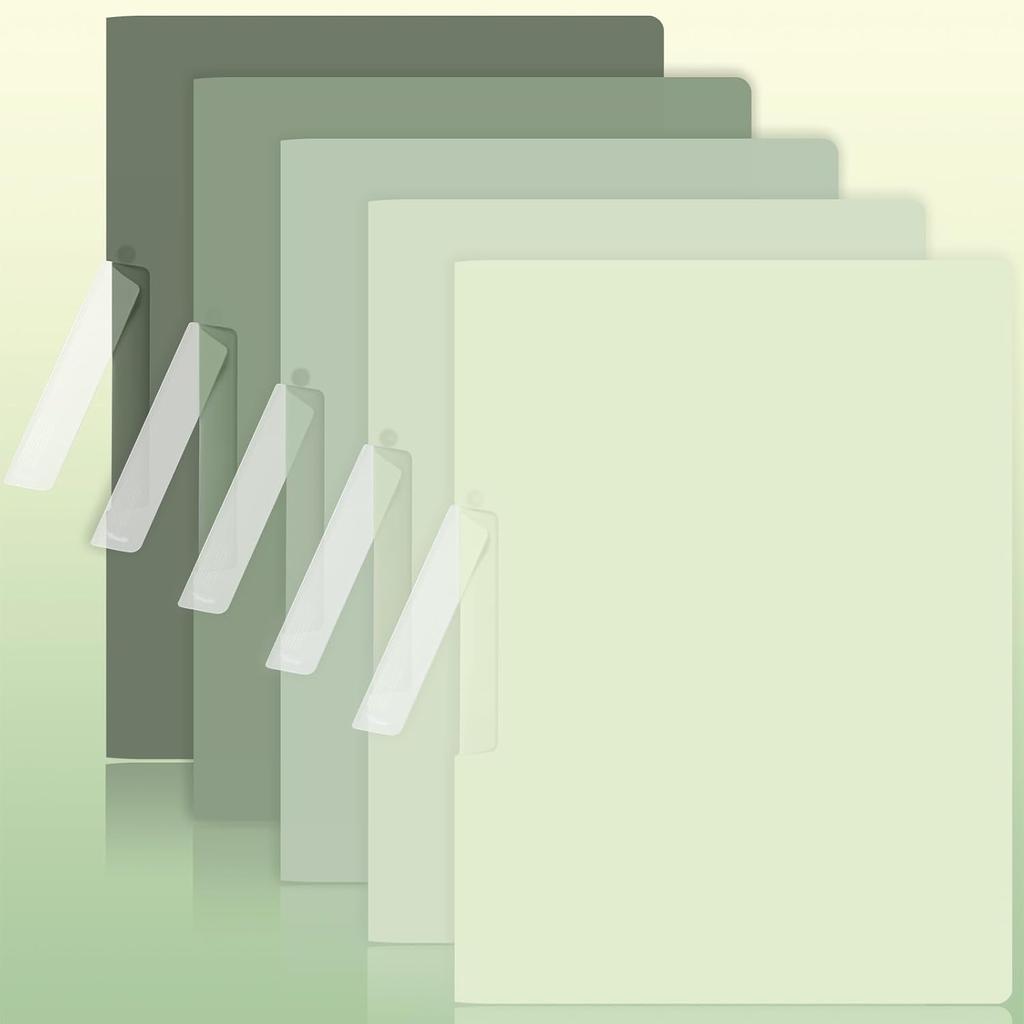 BAYTORY 5Pcs Report Covers with Swing Clip, Plastic Folders with Clip for A4 and Letter Size Paper, Report Folder Presentation Binder for School