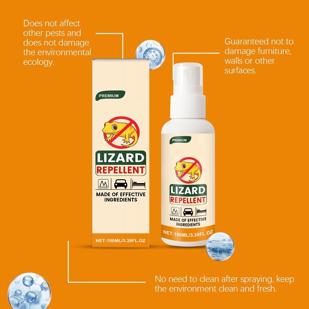 Средство от ящериц Легко отпугивает ящериц безопасно и эффективно для поддержания среды, свободной от гекконов, 100 мл,