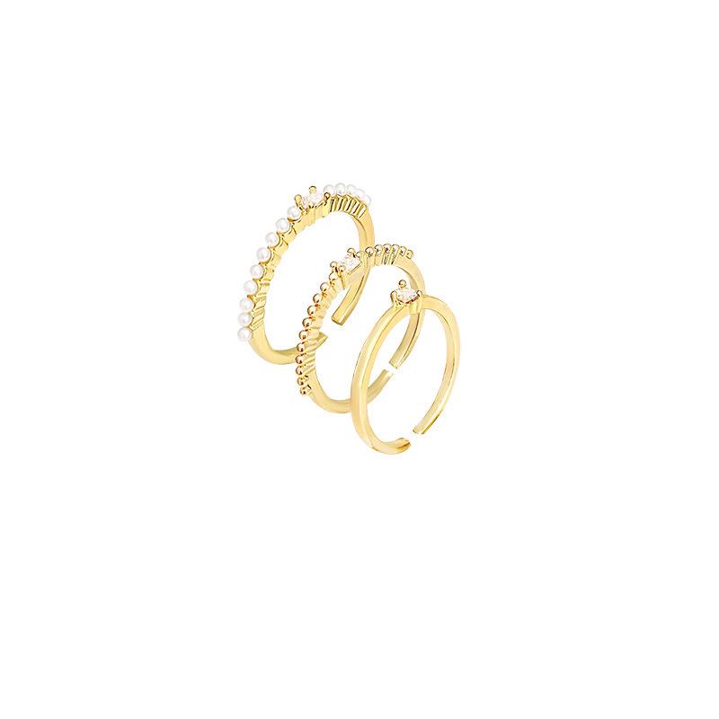 Комплект колец Love с корейским цирконием — роскошные простые кольца для универсального стиля