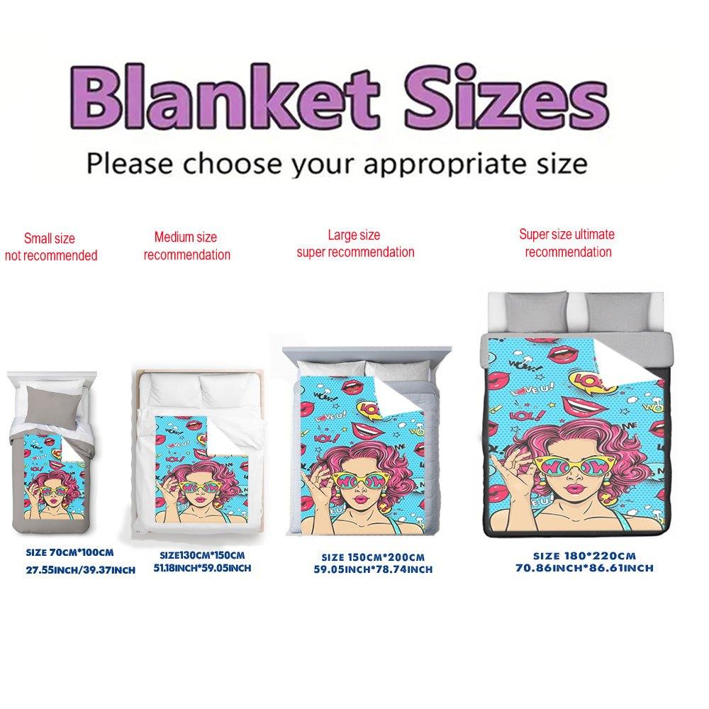 Pop Art Girl Print Flannel Throw Blanket – Trendy Gift for Home Office Sofa Car Nap