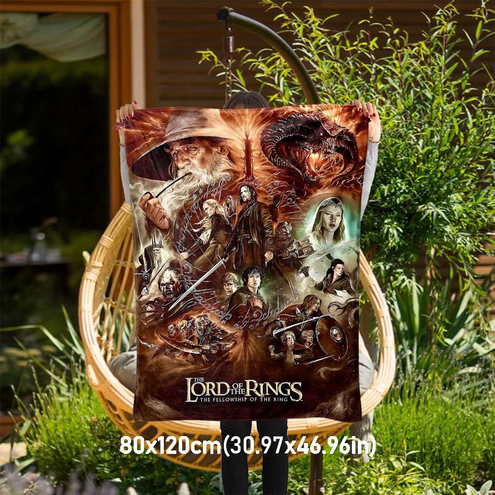 1PC Lord of the Rings Fellowship of the Ring Outdoor Flannel Blanket Soft Plush Decor for Picnics, camping,Bedroom, Playroom, Office1224A