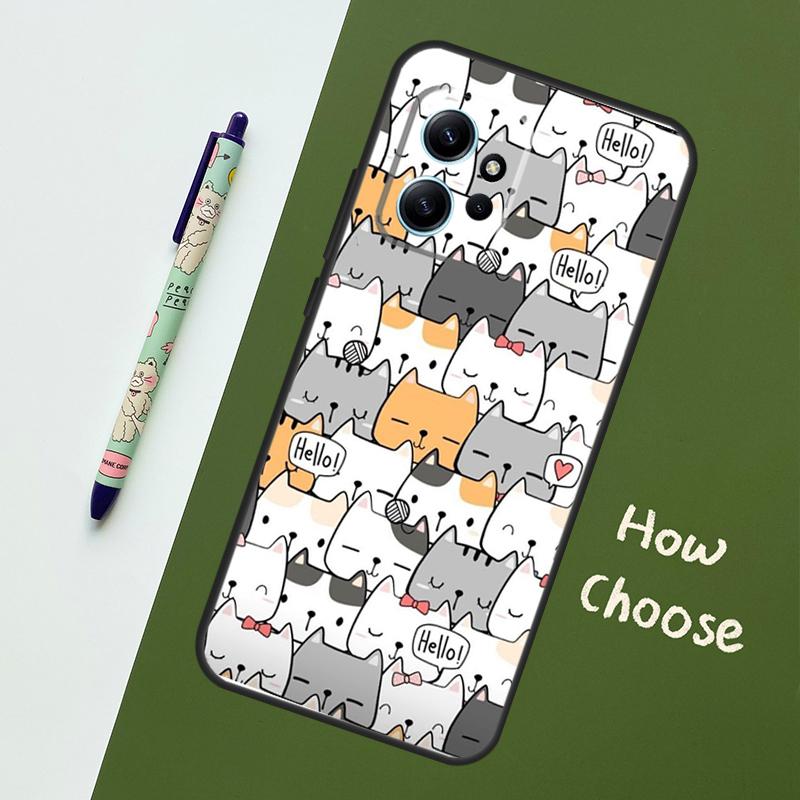 Funny Cute Cats Case For Xiaomi Redmi Note 12 11 10 8 9 Pro 9S 10S 11S 12S Cover For Redmi 12 9C 10C 12C