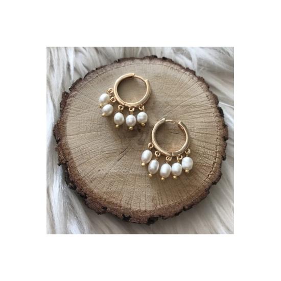 Серьги для девочек Золотое жемчужное кольцо с подвесками Женские серьги