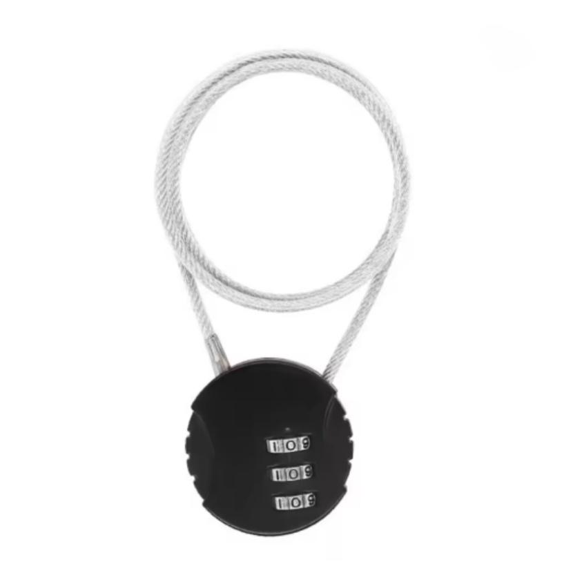 3 Digit Code Lock Extended Wire Rope Combination Lock Password Motorcycle Helmet Metal Keyed Padlock Travel Anti-Theft Locks 4