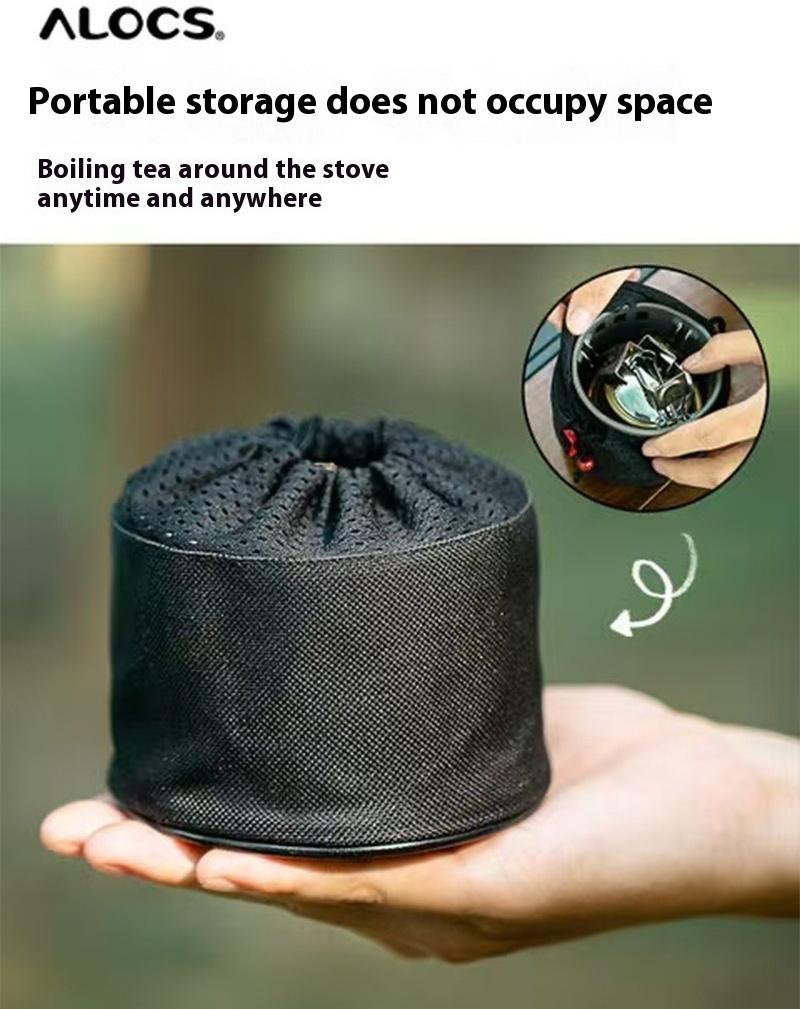 ALOCS Спиртовая походная горелка для кемпинга на открытом воздухе - ветрозащитная медная горелка, регулируемое пламя, 180 г, сверхлегкая для пешего туризма/выживания (Емкость 100 мл)