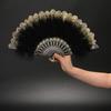 New Vintage Lolita Classical Folding Fan - Retro Dance, Qipao Runway & Court Fan, Elegant Feather Fan  for  Home  Décor