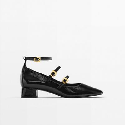 Весенние женские туфли из натуральной кожи на высоком каблуке в стиле ретро Туфли Мэри Джейн Туфли на среднем каблуке