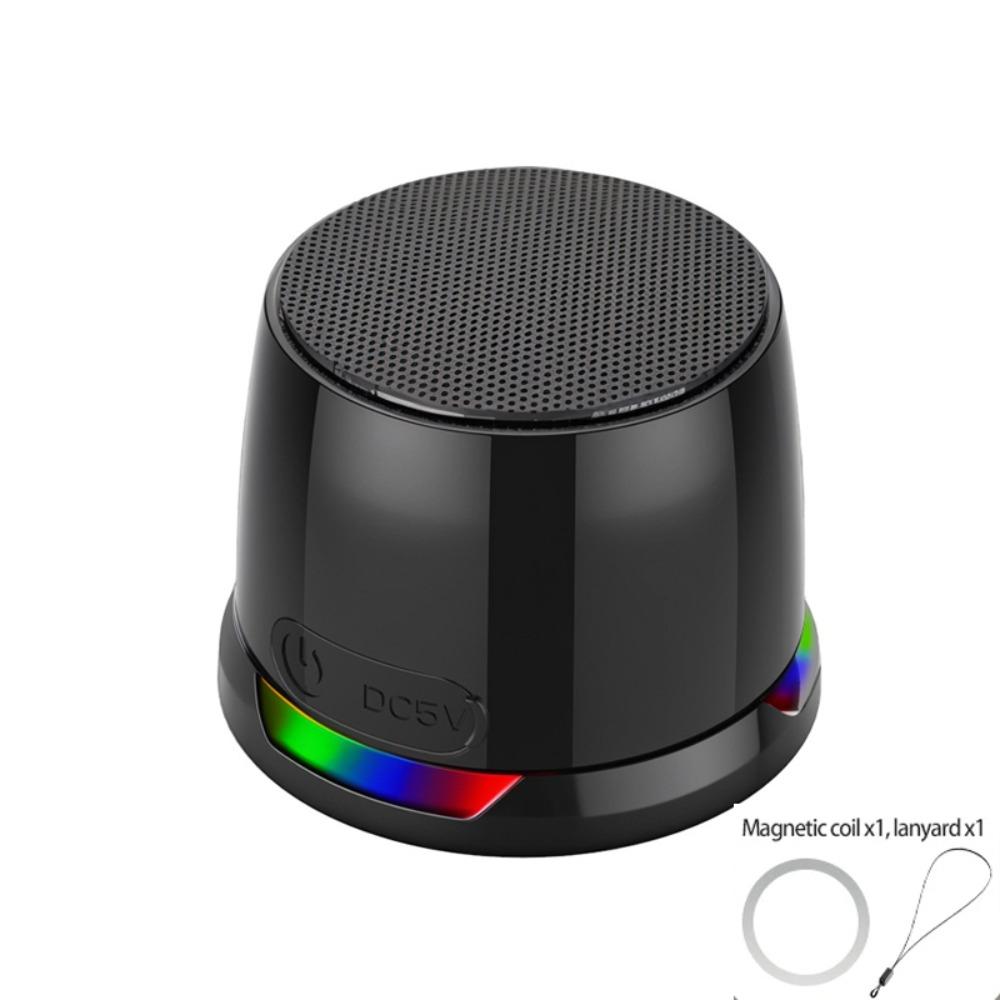 Bluetooth 5.3 Магнитный Мини-динамик Анти-потеря Глубокие Басы RGB-подсветка Динамик Компактный Дизайн HD Звук Портативная Акустическая Система Для Улицы