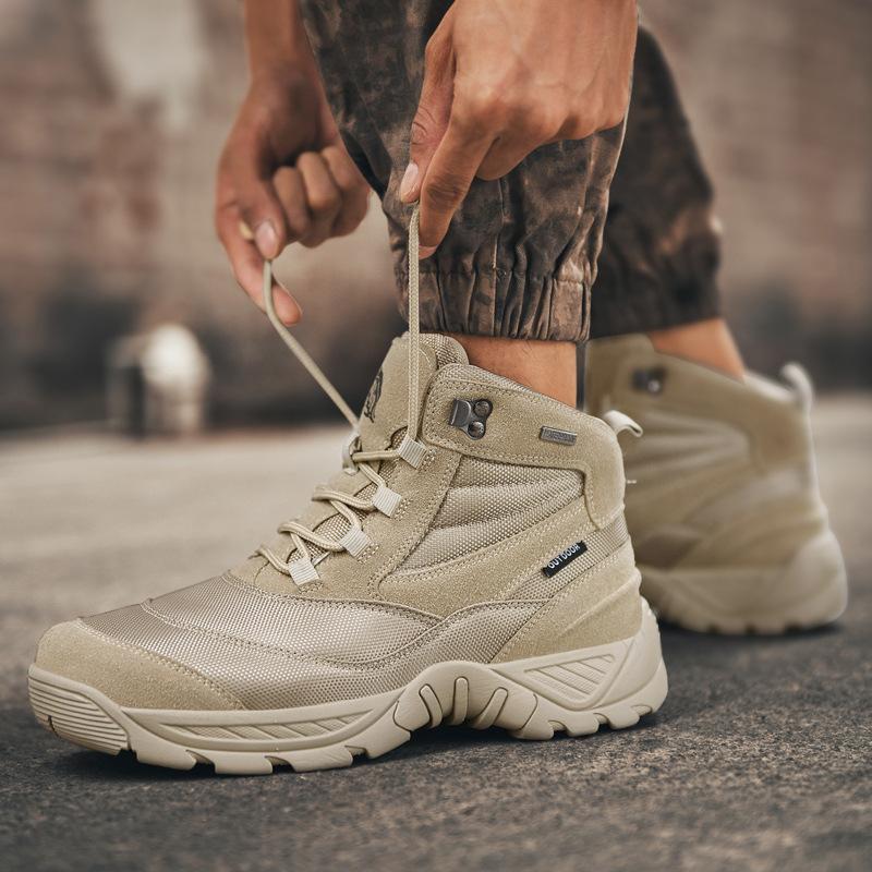 Модные армейские ботинки для мужчин, легкие повседневные кожаные туфли 2024 года, роскошная мужская обувь, мужские водонепроницаемые зимние ботинки, высокие кроссовки