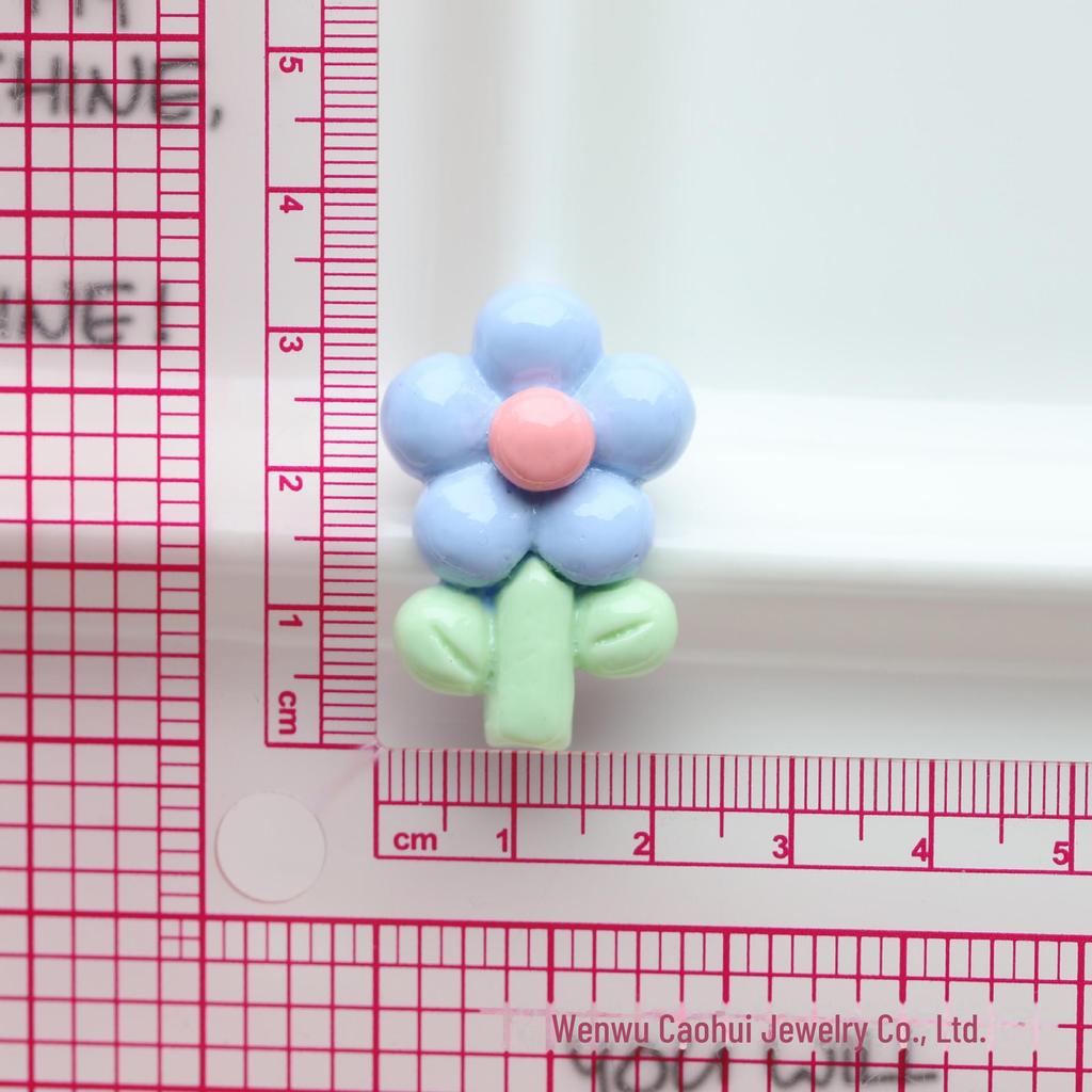 Bright Tulip & Sunflower DIY Jewelry Accessories Set with Cream Glue and Resin Hairpins and Rings