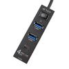USB Compact Hub with Switch Black USB Hub 25cm Cable Transfer Input Type A Output Type A X 3 Type C X 1 3.1+ USB2.0 4-port High-speed