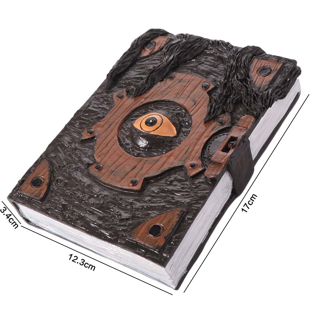 Resin Spell Book Ornaments Realistic Desktop Sculpture Halloween Devil Eye Book Gift