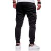Men Thick Cargo Pants Drawstring Waist Warm Jogger Pants Autumn Winter