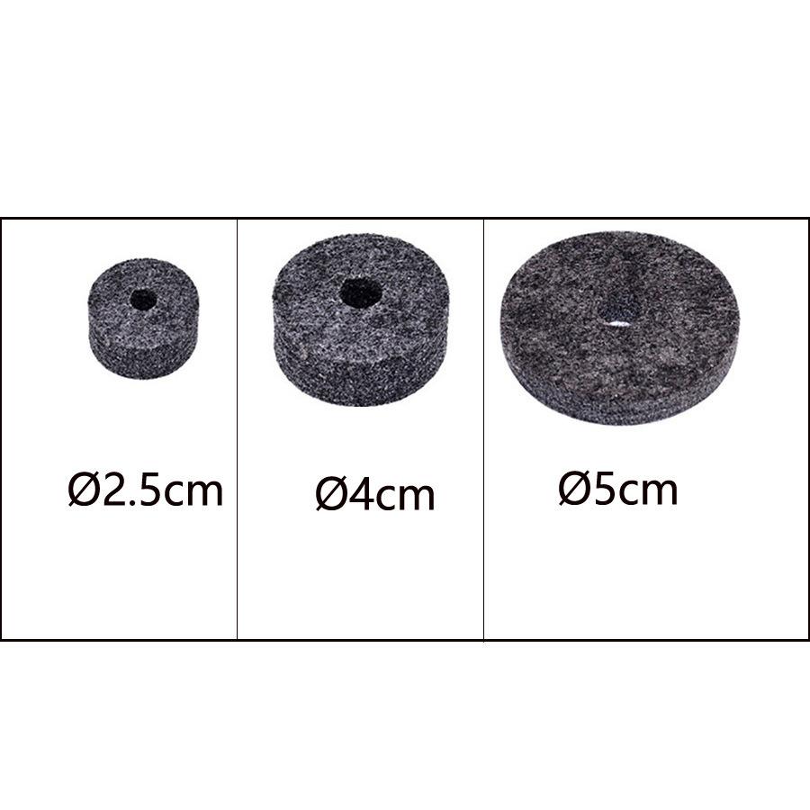 23-Piece Drum Set Accessories Drum Set Felt Pad Set Felt Non-Slip Pads Drum Set, Gray and Black