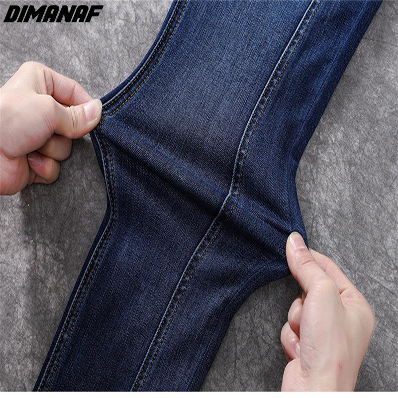 DIMANAF 2024 новые джинсы больших размеров, осенние женские базовые эластичные брюки, свободные повседневные женские модные синие стильные брюки, брюки