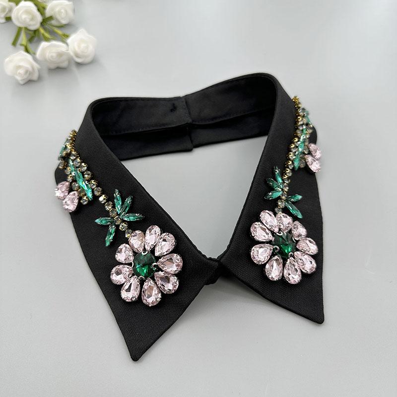 Beading Fake Collar Women Elegant Diamond Detachable Collars for Woman False Shawl Shoulder Wrap Lapel False Collars Woman Tie