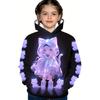 Осень Зима 3D Аниме Персонаж Принт Толстовки Модные Повседневные Теплые Спортивные С Длинным Рукавом Детские Девочка Толстовки с Капюшоном