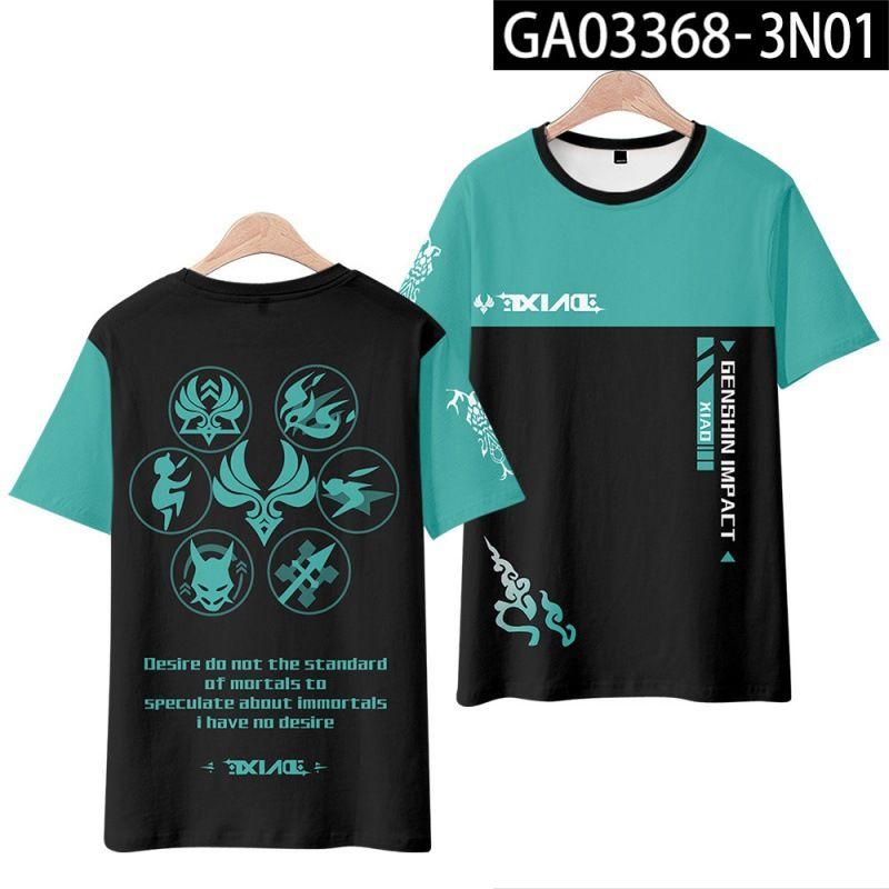 Футболка с коротким рукавом Genshin Impact Thunderbolt General Surrounding Ten Thousand Leaves and Kerry cos