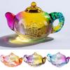 Unique Colored Small Teapot Durable Mini Teapot Crystal Statue Clear Teapot Figurine  Office