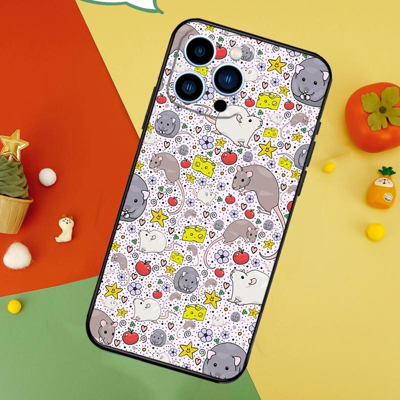Милый Мультяшный Животный Крыса Чехол для Телефона Для iPhone 17 Pro Max 16 15 14 12 11 13 Pro Max Plus 12 13 Mini 16e 17 Air Чехол