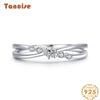 Tancise Classic 925 Sterling Silver Zircon Ring Ladies Jewelry Wedding Promise Party Gift