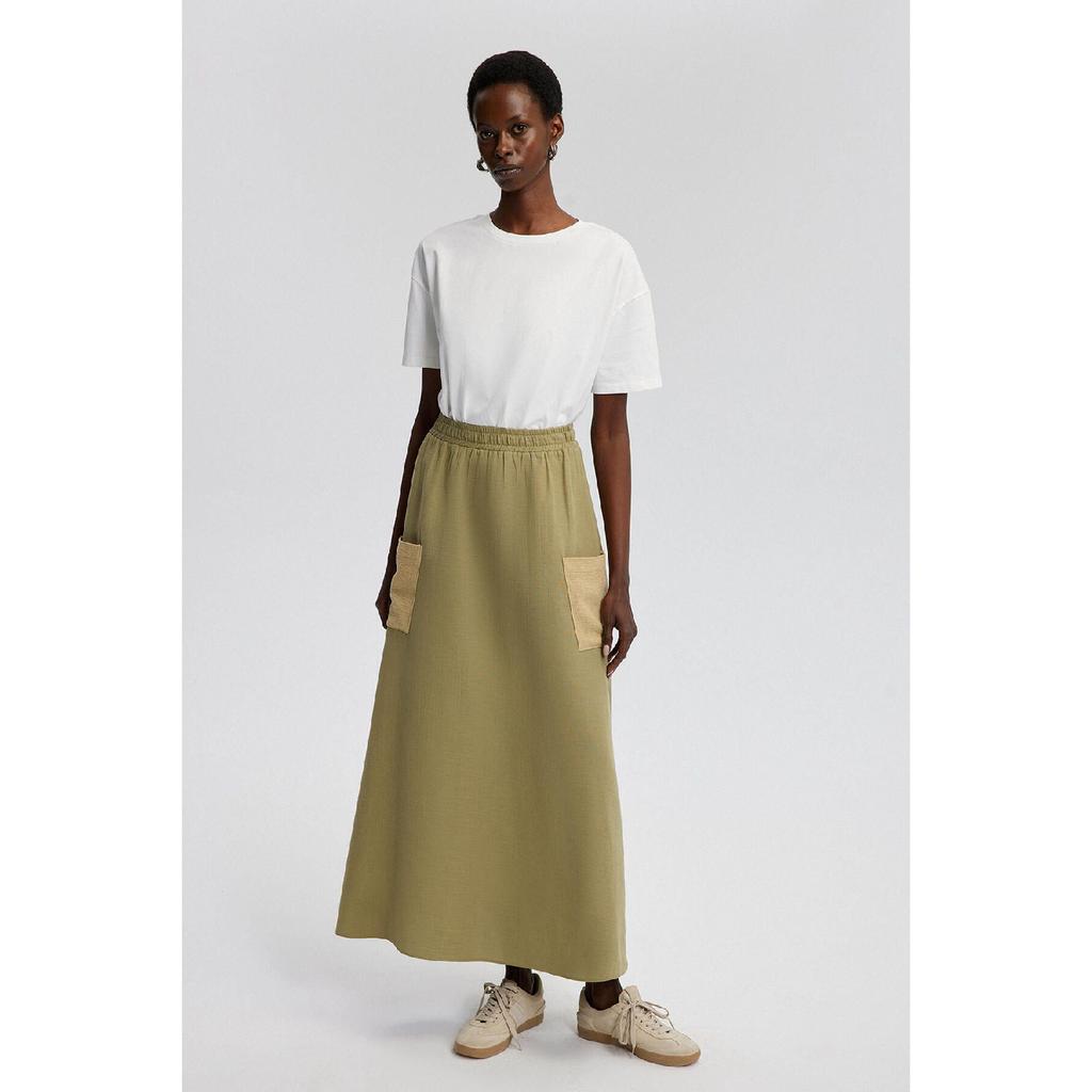 Муслиновая юбка с карманами