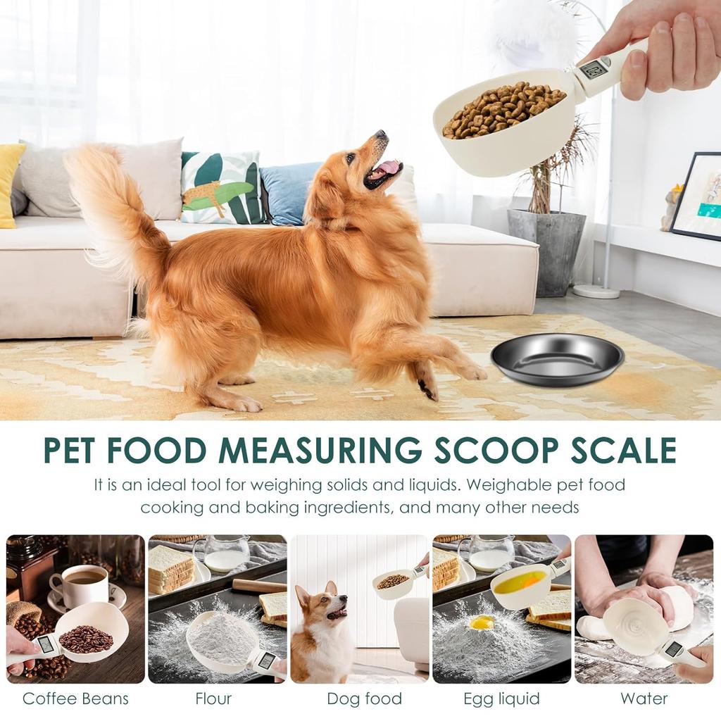 Pet Food Measuring Scoop Electronic Dog Cat Food Measuring Cup Digital Spoon Scale Kitchen Food Scale with LED Display