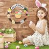 Easter Welcome Door Sign Welcome Sign For Front Door Easter Hangable Decorations Rattan Wreath Ornament Farmhouse Home Decor For