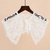 Women Shirt Detachable Doll Fake Collar Embroidery Shoulder Wrap Hollow Out Floral Lace Woman False Collar Shawl Accessories