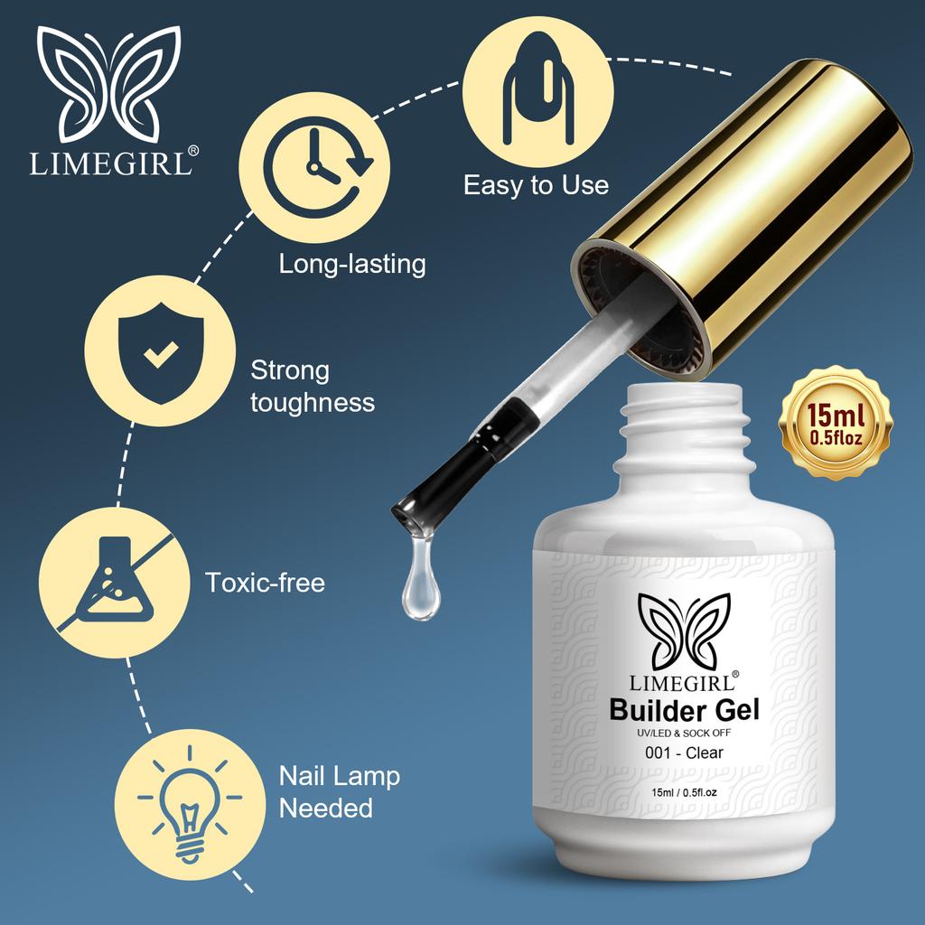 12 Colors Builder Gel for Nail Extension, Fast Nail Lengthening without Tips, Nail Salon Supplies, Professional Nail Gel, Strong and Durable