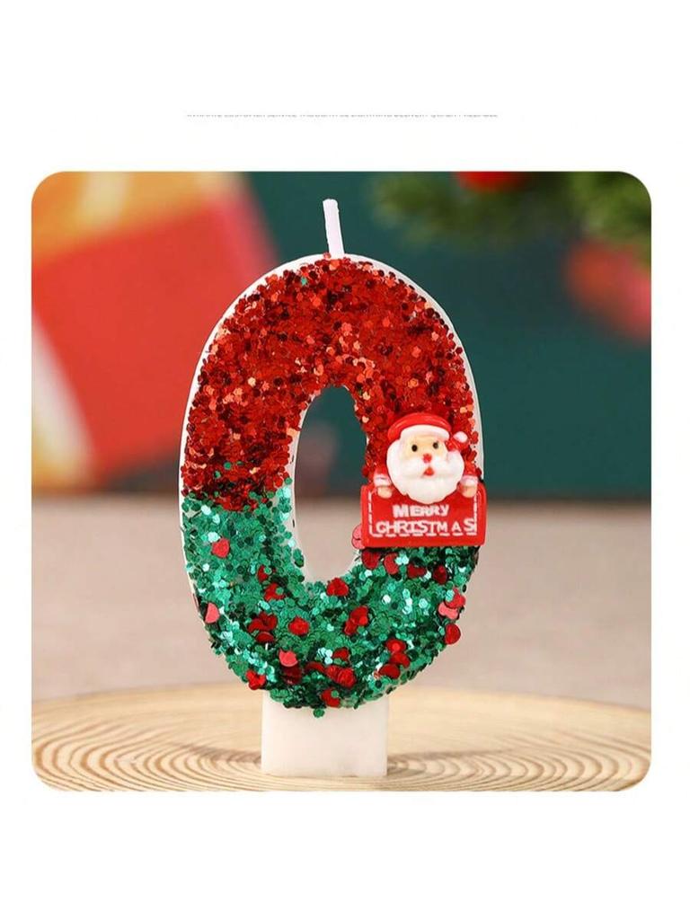 Christmas 0-9 Number Candle 3D Page Cartoon Character Children Party Cake Plug-in Birthday Cake Decoration Gift