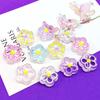 5Pcs Charm Candy Color Transparent Enamel Flower Beads for Kids Girls DIY Jewelry Accessories