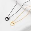 18k Gold Plated Stainless Steel Heart Necklace for Women - Non-Fading Summer Style Clavicle Chain