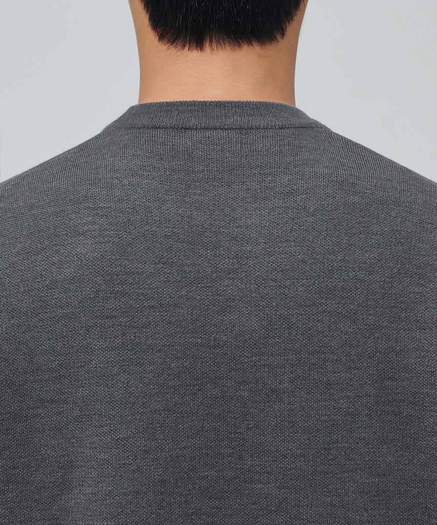MUSINSA STANDARD Minimal Crew Neck Knit [Medium Gray]