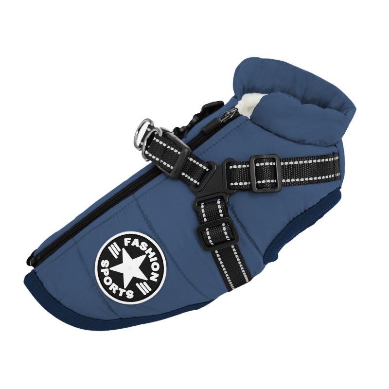 Осенне-зимнее хлопковое пальто для собак, толстый жилет на груди и спине, цельная одежда