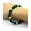 Stones and Minerals. Lapis Lazuli + Chrysocolla + Peridot + Black Agate Pearl Bracelet 8 Made In France.
