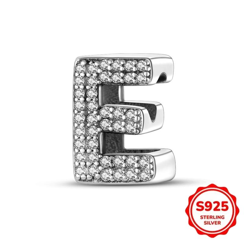Trendy Fashion Classic 26 Alphabet Letters Charm Bead Components Bead Components Authentic Original Retro Zircon Copper Metal Designed For Women