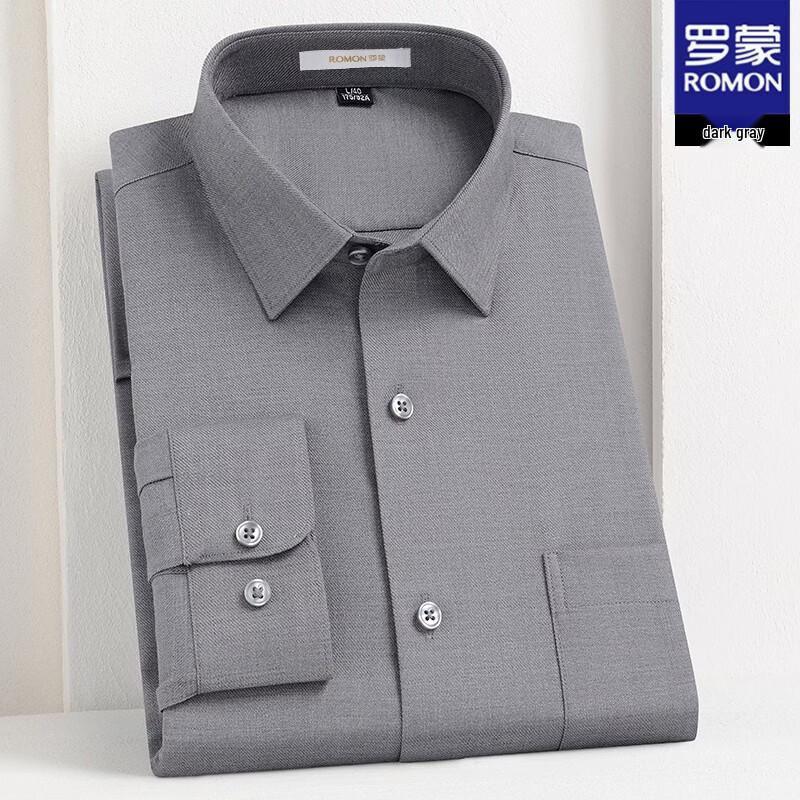 ROMON Мужская рубашка с длинным рукавом из смесовой шерсти в стиле business casual