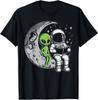 Astronaut Reading Book To Alien Moon Space Women Kids Men T-Shirt