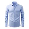 Men S Classic Button-Down Shirt with Long Sleeves Solid Color Casual Business Top for Spring Streetwear and Beach Vacation