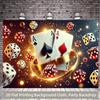1 piece of 2D background cloth, playing cards and dice flying randomly in the air, polyester background cloth