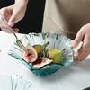 Green Petal Delicate Fruit Plate Home Salad Bowl Begonia Glass Fruit Plate Dim Sum Plate