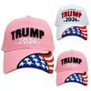 Кампания 2024. Регулируемая шляпа с вышивкой и флагом США для мужчин и женщин.