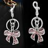 Rhinestone Bow Keychain Glittery Purse Charm Bag Charm Bow Keychain with Keyring for Handbags Backpack Women Gift