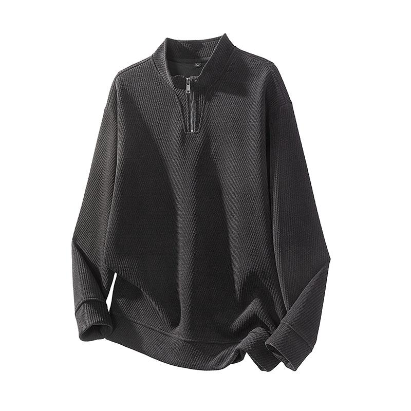 New Autumn and Winter Half Turtleneck Sweatshirt Jacket Men's Large Size Zipper Top